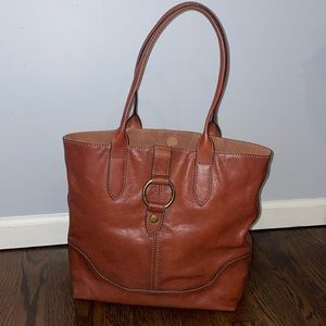 Frye leather tote bag in Cognac